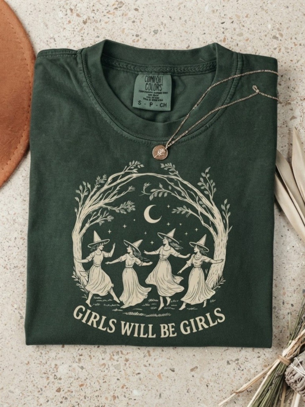 Girls Will Be Girls Witch Halloween Comfort Color T-Shirt